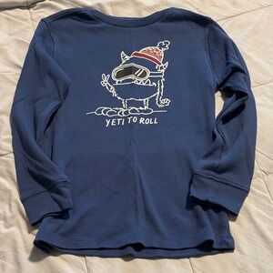 Kids Navy Yeti Long Sleeve Tee